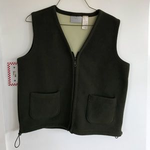 First Issue olive green fleece vest